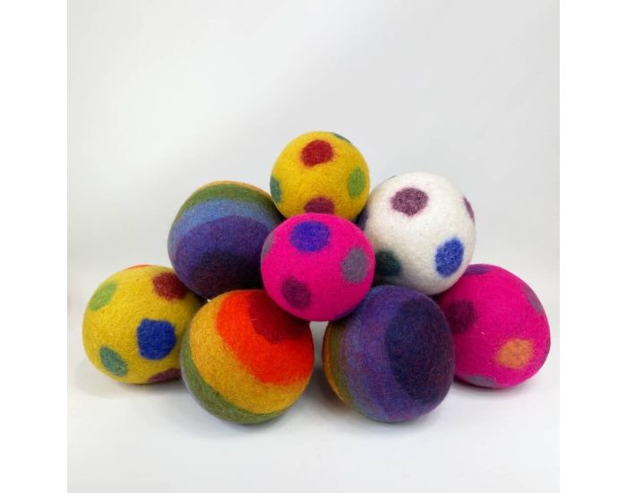 PAPOOSE TOYS Balle en Laine Feutr�e - Polka Dots - D�s la naissance (2)