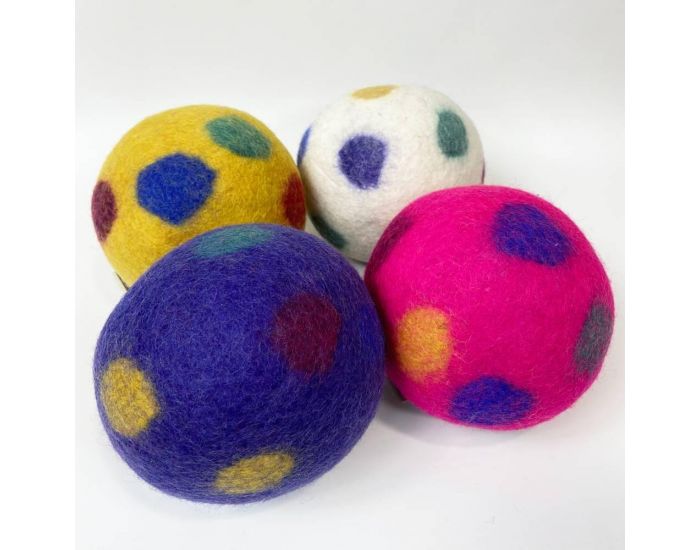 PAPOOSE TOYS Balle en Laine Feutr�e - Polka Dots - D�s la naissance (3)