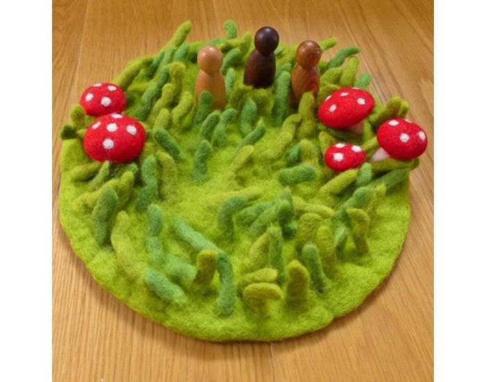 PAPOOSE TOYS Tapis de Jeu en Laine Feutr�e � Herbes et Champignons - D�s la naissance (2)