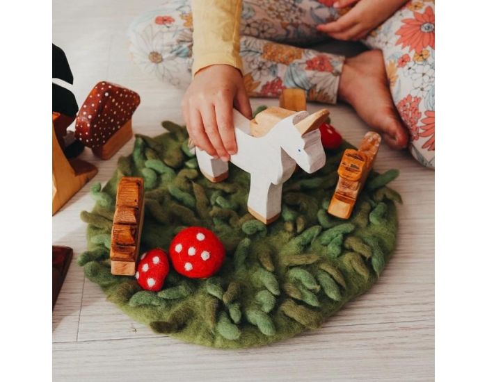 PAPOOSE TOYS Tapis de Jeu en Laine Feutr�e � Herbes et Champignons - D�s la naissance (3)