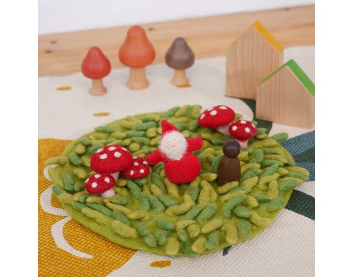 PAPOOSE TOYS Tapis de Jeu en Laine Feutr�e � Herbes et Champignons - D�s la naissance (4)
