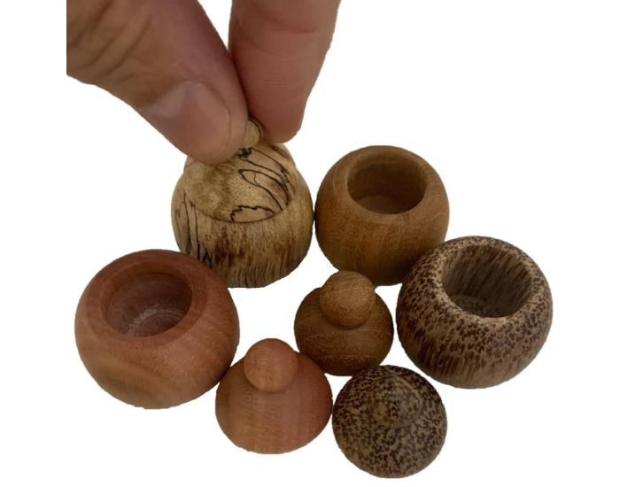 PAPOOSE TOYS Mini Pots de F�es en Bois Naturel - Set de 4 - D�s 3 ans (2)