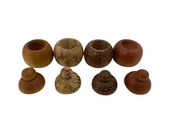 PAPOOSE TOYS Mini Pots de F�es en Bois Naturel - Set de 4 - D�s 3 ans (3)