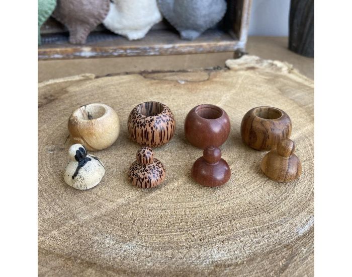 PAPOOSE TOYS Mini Pots de F�es en Bois Naturel - Set de 4 - D�s 3 ans (7)
