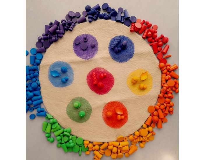 PAPOOSE TOYS Tapis en Laine Feutr�e Cercles Rainbow - 70 cm - D�s la naissance (1)