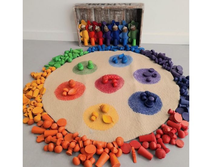 PAPOOSE TOYS Tapis en Laine Feutr�e Cercles Rainbow - 70 cm - D�s la naissance (2)