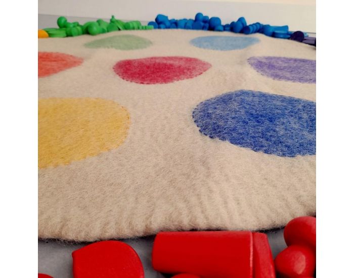 PAPOOSE TOYS Tapis en Laine Feutr�e Cercles Rainbow - 70 cm - D�s la naissance (3)
