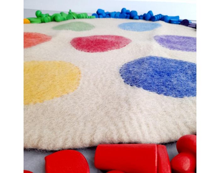 PAPOOSE TOYS Tapis en Laine Feutr�e Cercles Rainbow - 70 cm - D�s la naissance (5)