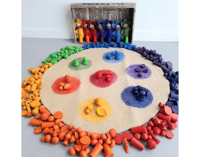 PAPOOSE TOYS Tapis en Laine Feutr�e Cercles Rainbow - 70 cm - D�s la naissance (6)