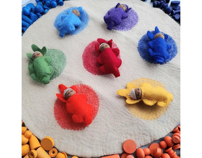PAPOOSE TOYS Tapis en Laine Feutr�e Cercles Rainbow - 70 cm - D�s la naissance (7)