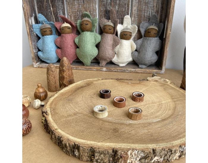 PAPOOSE TOYS Mini Cercles en Bois Naturel - Set de 5 - D�s 3 ans (3)