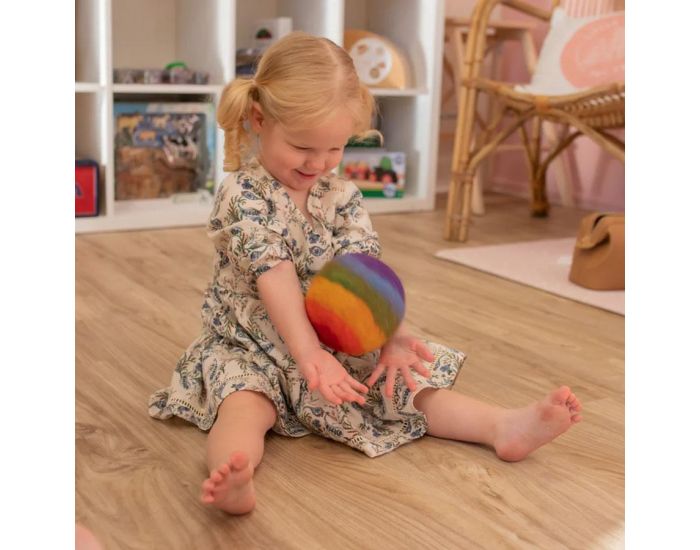 PAPOOSE TOYS Balle en Laine Feutr�e - Rainbow - D�s la naissance (1)