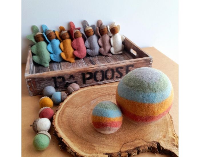 PAPOOSE TOYS Balles en Laine Feutr�e - Earth - Set de 2 - D�s la naissance (4)