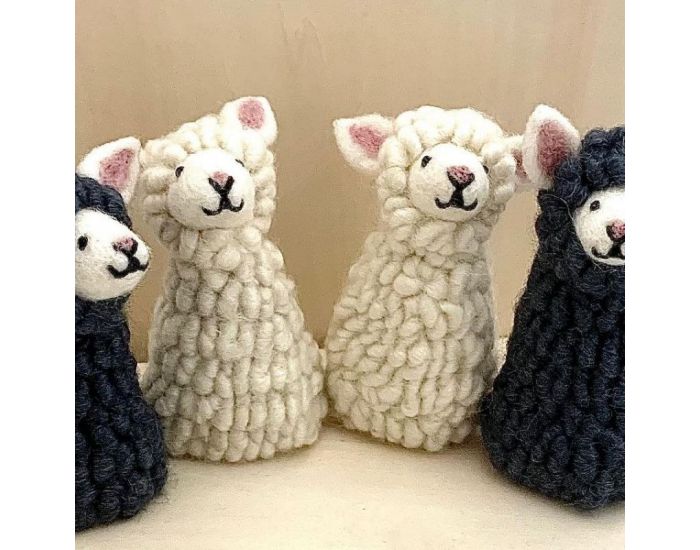 PAPOOSE TOYS Marionnettes � Doigts en Laine Feutr�e - Moutons - D�s 3 ans (1)