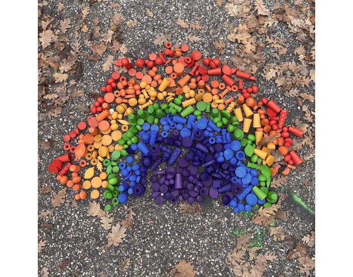 PAPOOSE TOYS Mini Feuilles en Bois Rainbow - Set de 7 - D�s 3 ans (1)