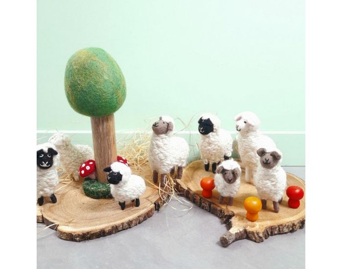 PAPOOSE TOYS Mouton 9 cm en Laine Feutr�e - Blanc - D�s 3 ans (1)