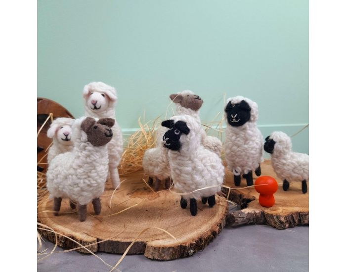 PAPOOSE TOYS Mouton 9 cm en Laine Feutr�e - Blanc - D�s 3 ans (2)