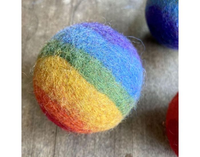 PAPOOSE TOYS Balles en Laine Feutr�e - Rainbow - Set de 4 - D�s la naissance (1)