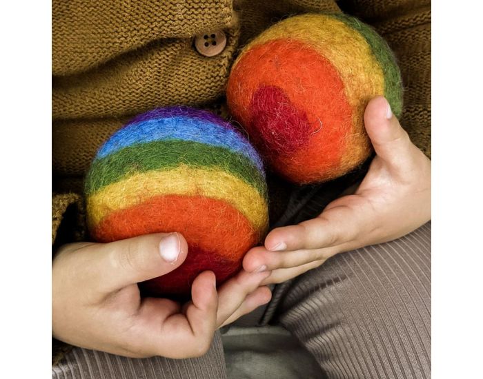PAPOOSE TOYS Balles en Laine Feutr�e - Rainbow - Set de 4 - D�s la naissance (2)