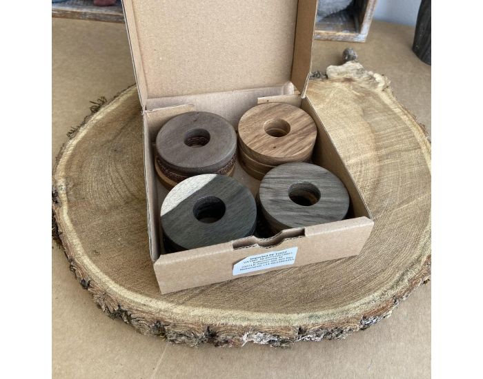 PAPOOSE TOYS Mini Anneaux en Bois Naturel - Set de 12 - D�s 3 ans (1)