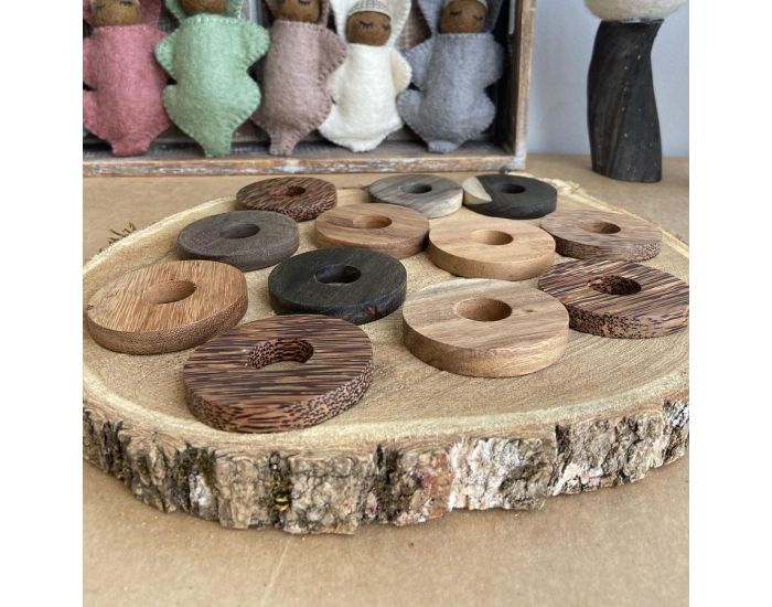 PAPOOSE TOYS Mini Anneaux en Bois Naturel - Set de 12 - D�s 3 ans (3)