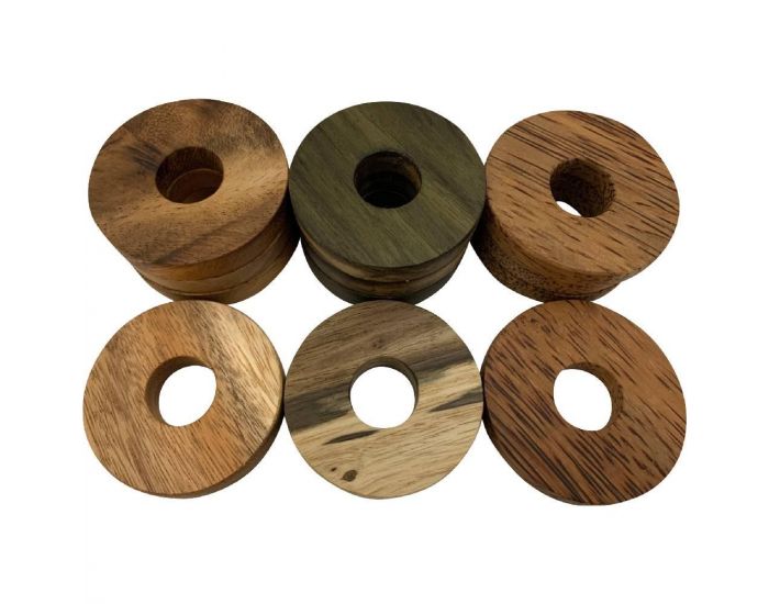 PAPOOSE TOYS Mini Anneaux en Bois Naturel - Set de 12 - D�s 3 ans (4)