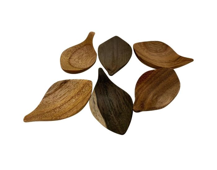 PAPOOSE TOYS Mini Feuilles en Bois Naturel - Set de 6 - D�s 3 ans (2)