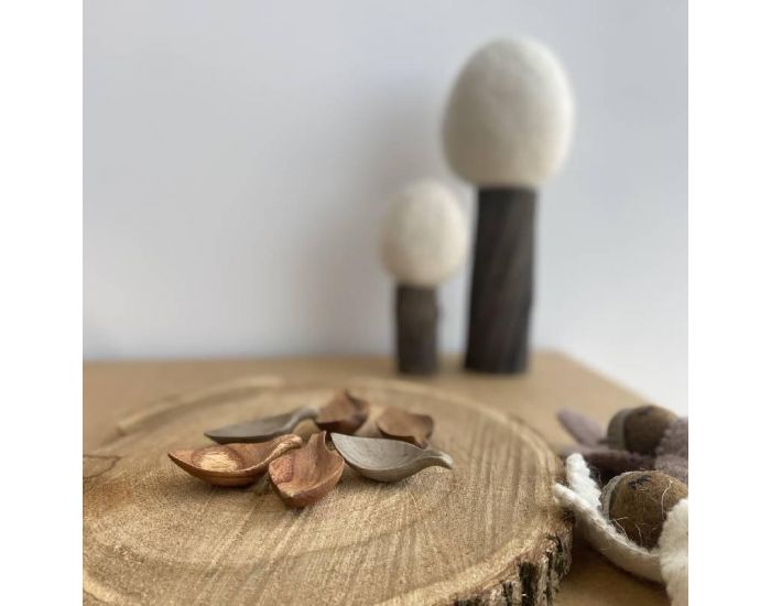 PAPOOSE TOYS Mini Feuilles en Bois Naturel - Set de 6 - D�s 3 ans (4)