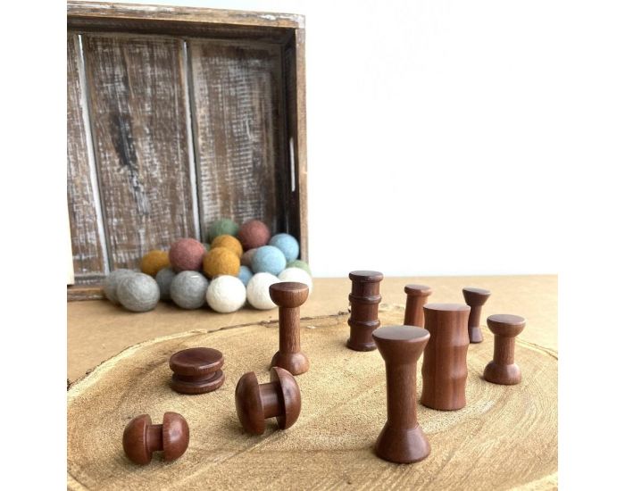 PAPOOSE TOYS Mini Bobines en Bois - Set de 10 - D�s 3 ans (2)