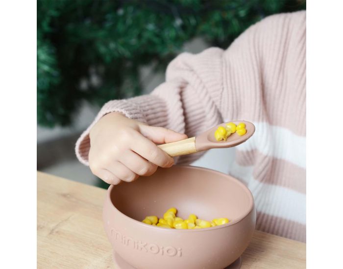 MINIKOIOI Set de Couverts en Bambou et Silicone - D�s 6 mois (4)