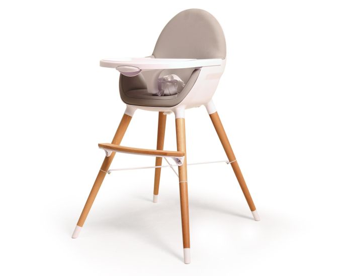 WEBABY Chaise Haute - Blanc et Gris (5)