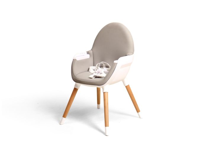 WEBABY Chaise Haute - Blanc et Gris (8)