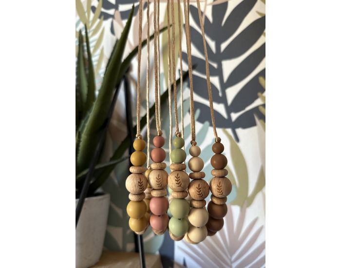 MAWEN MATERNE Collier d'Allaitement ou de Portage - Bois et Silicone - Laurier (5)