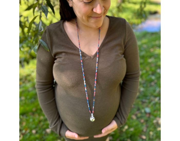 MAWEN MATERNE Bola de Grossesse - Rond Argent� - Lune et Pierre Lapis Lazuli (3)