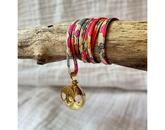 MAWEN MATERNE Bola de Grossesse - Goutte Dor - Arbre de Vie et Quartz Rose (1)