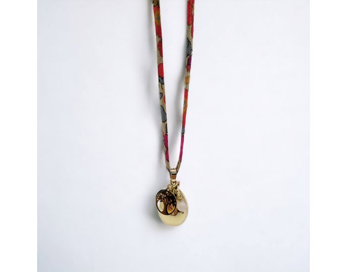 MAWEN MATERNE Bola de Grossesse - Goutte Dor - Arbre de Vie et Quartz Rose (3)