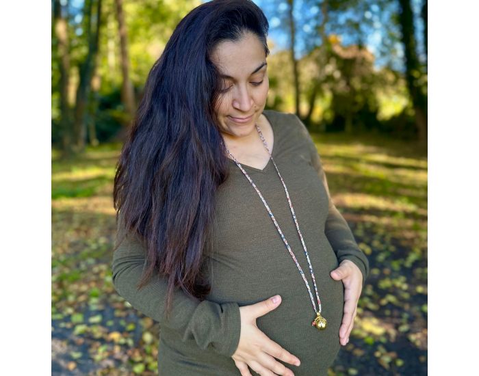 MAWEN MATERNE Bola de Grossesse - Rond Dor� - Coeur et Pierre de Lune (3)