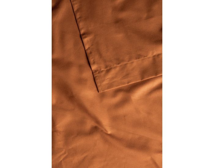 KADOLIS Drap Plat en Coton Bio - Adulte - Uni - Noisette (1)