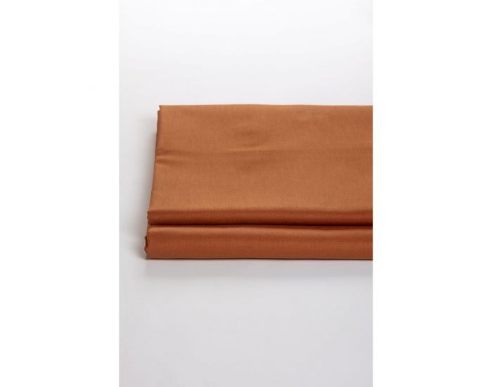 KADOLIS Drap Plat en Coton Bio - Adulte - Uni - Noisette (4)
