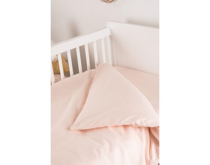 KADOLIS Housse de Couette B�b� Unie en Coton Bio - Rose Nude (1)
