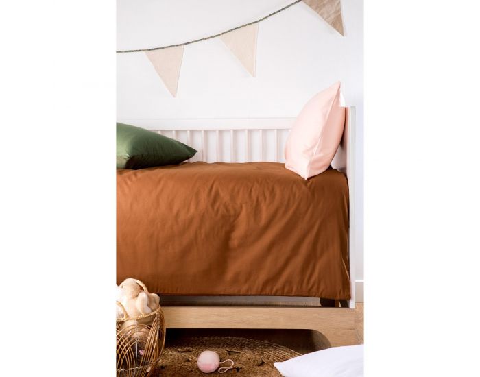 KADOLIS Housse de Couette B�b� Unie en Coton Bio - Rose Nude (11)