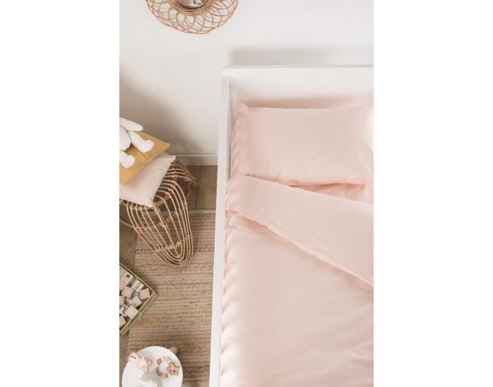 KADOLIS Housse de Couette B�b� Unie en Coton Bio - Rose Nude (7)