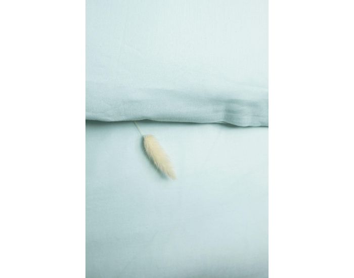 KADOLIS Housse de Couette B�b� Unie - en Coton Bio - Bleu C�ladon (3)