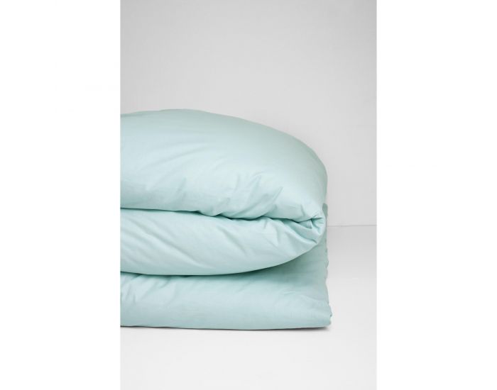 KADOLIS Housse de Couette B�b� Unie - en Coton Bio - Bleu C�ladon (5)