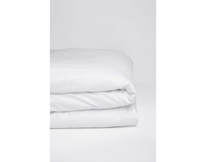 KADOLIS Housse de couette b�b� Unie - en Coton Bio - Blanc (5)