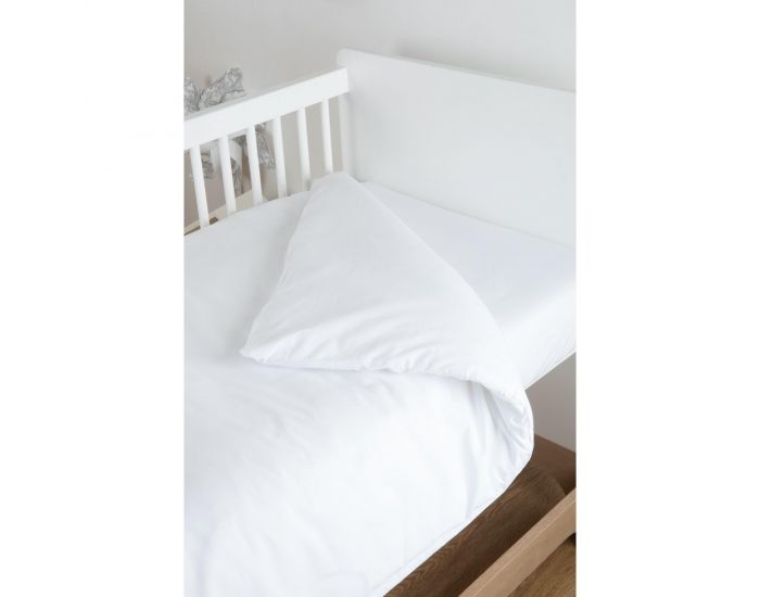 KADOLIS Housse de couette b�b� Unie - en Coton Bio - Blanc (6)