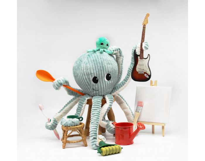 LES D�GLINGOS Peluche Ptipotos - Pieuvre Filou - Menthe - D�s 12 mois (2)