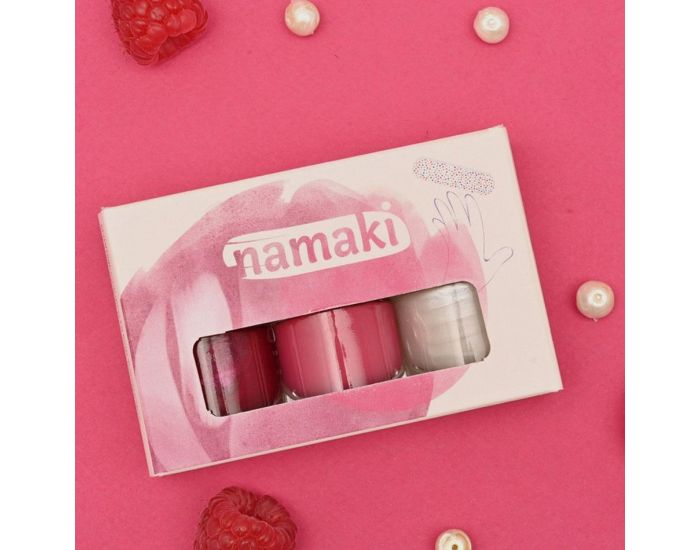 NAMAKI Coffret 3 Vernis - Sorbet Fruit� - Framboise - Fuchsia - Blanc Nacr� - D�s 3 ans (2)