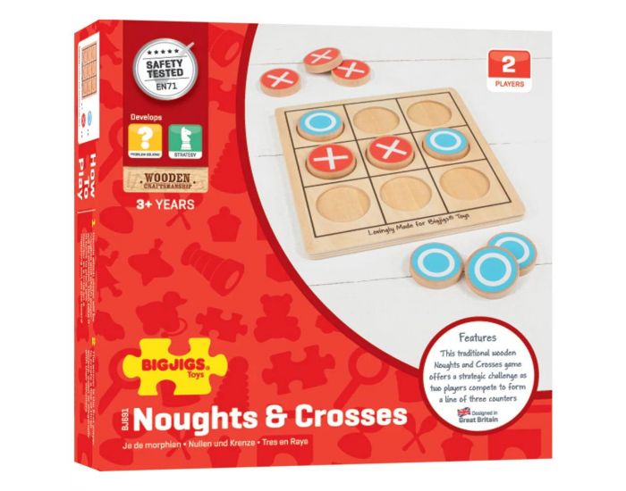 BIGJIGS TOYS Jeu du Morpion en Bois - D�s 3 ans (3)
