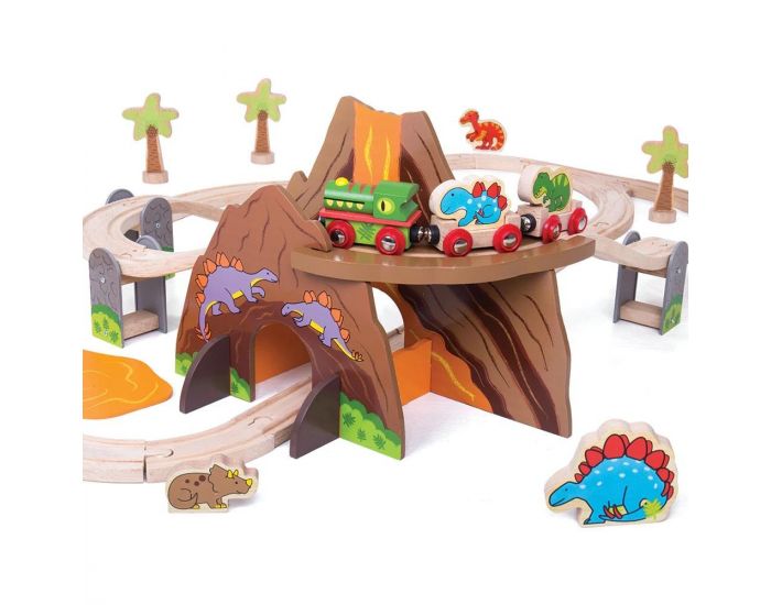 BIGJIGS TOYS Circuit de Train - Dinosaure - D�s 3 ans (1)